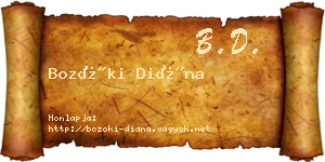Bozóki Diána névjegykártya